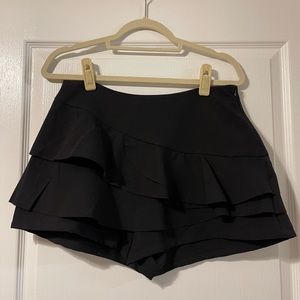 Black ruffle skort